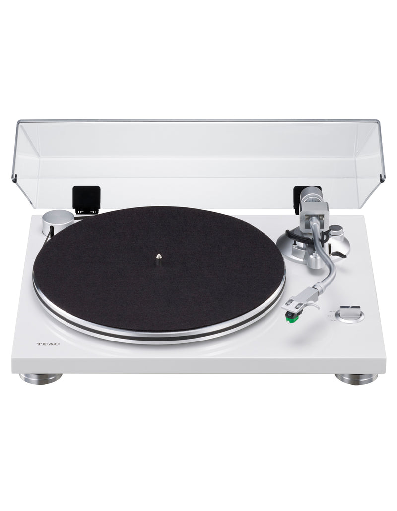 Platine Vinyle Teac TN-3B - Entraînement Courroie, Ampli Phono Intégré, Sortie USB, Bras SAEC, Vitesses 33/45 Tours - Cerisier