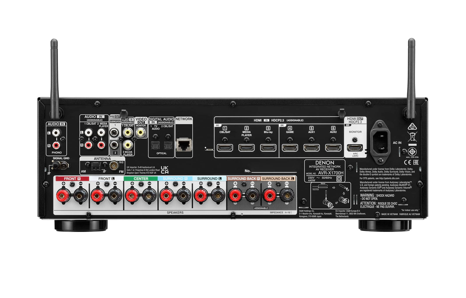 DENON AVR-X1700H 7.2ch 8K AV RECEIVER Online – Bombay Audio