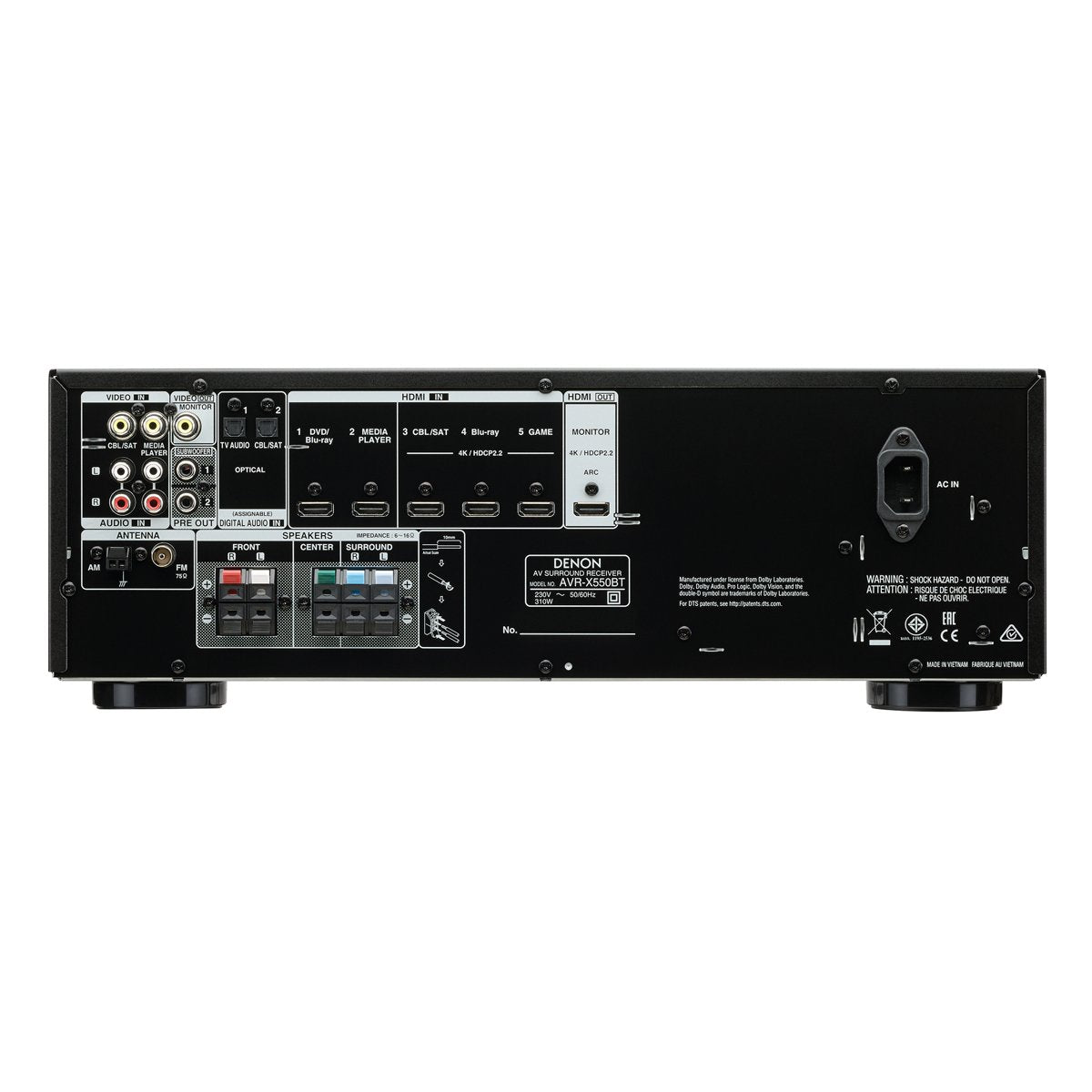 AVR-x550BT　DENON Denon AVR-X550 220 volt 5.2 channel Bluetooth av receiver