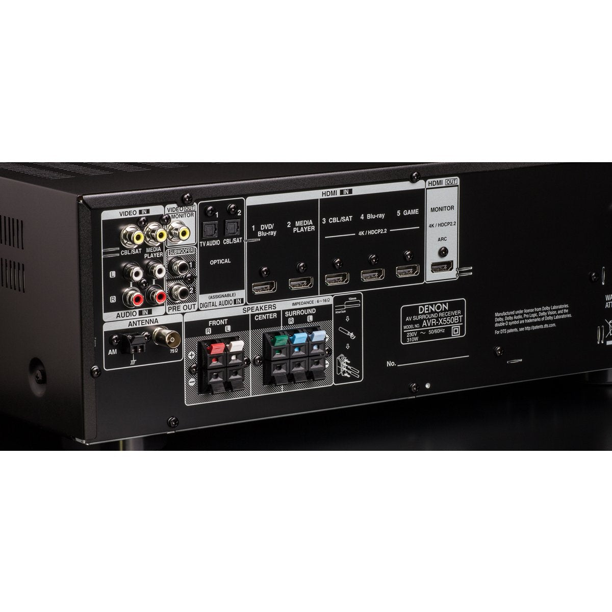 Denon AVR-X550BT - 5.2 Channel AV Receiver ONLINE – Bombay Audio